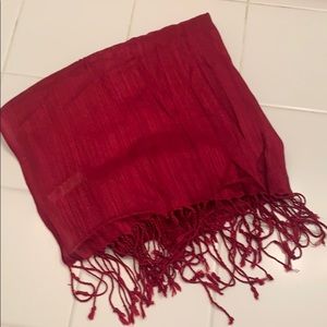 Red Scarf with Sheen